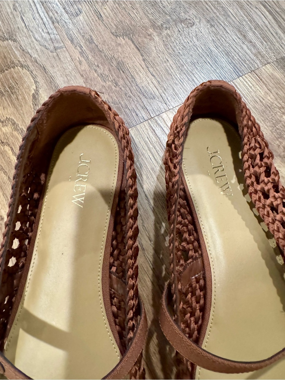 J Crew Satiny woven Mary Jane flats in Antique Oak Size 11 - Picture 4 of 9